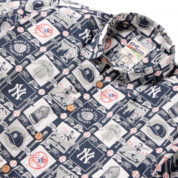 Рубашка с коротким рукавом New York Yankees Reyn Spooner Navy Champions Scenic