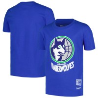 Футболка Minnesota Timberwolves Mitchell & Ness Youth Hardwood Classics Retro Logo - Blue