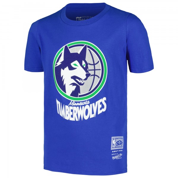 Футболка Minnesota Timberwolves Mitchell & Ness Youth Hardwood Classics Retro Logo - Blue