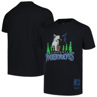 Футболка Minnesota Timberwolves Mitchell & Ness Youth Hardwood Classics Retro Logo - Black