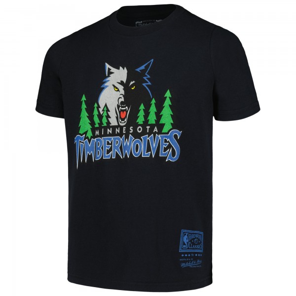 Футболка Minnesota Timberwolves Mitchell & Ness Youth Hardwood Classics Retro Logo - Black