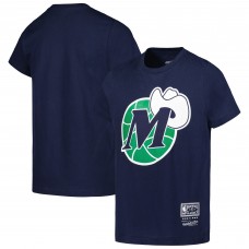 Футболка Dallas Mavericks Mitchell & Ness Youth Hardwood Classics Retro Logo - Navy