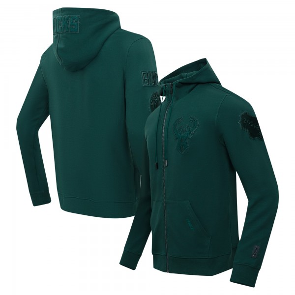 Milwaukee Bucks Pro Standard Hunter Green Triple Tonal DK Full-Zip Hoodie Jacket
