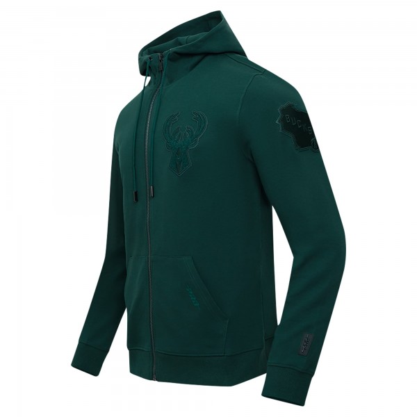 Milwaukee Bucks Pro Standard Hunter Green Triple Tonal DK Full-Zip Hoodie Jacket