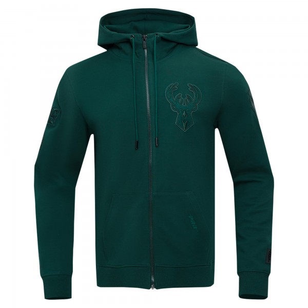 Milwaukee Bucks Pro Standard Hunter Green Triple Tonal DK Full-Zip Hoodie Jacket