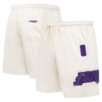 Шорты Los Angeles Lakers Pro Standard Cream Triple Tonal Woven