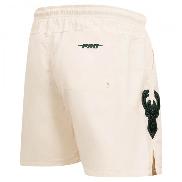 Milwaukee Bucks Pro Standard Cream Triple Tonal Woven Shorts