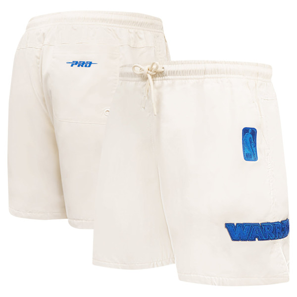 Шорты Golden State Warriors Pro Standard Cream Triple Tonal Woven