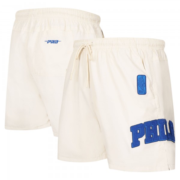 Philadelphia 76ers Pro Standard Cream Triple Tonal Woven Shorts