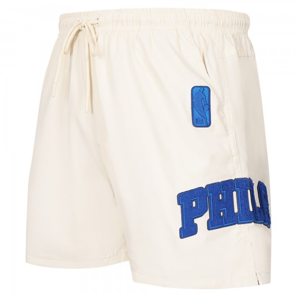Philadelphia 76ers Pro Standard Cream Triple Tonal Woven Shorts