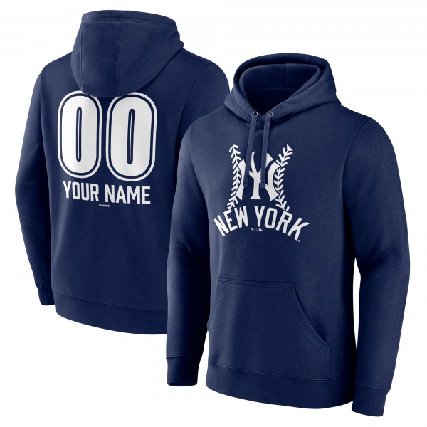 Толстовка New York Yankees Navy Personalized Name & Number Fastball