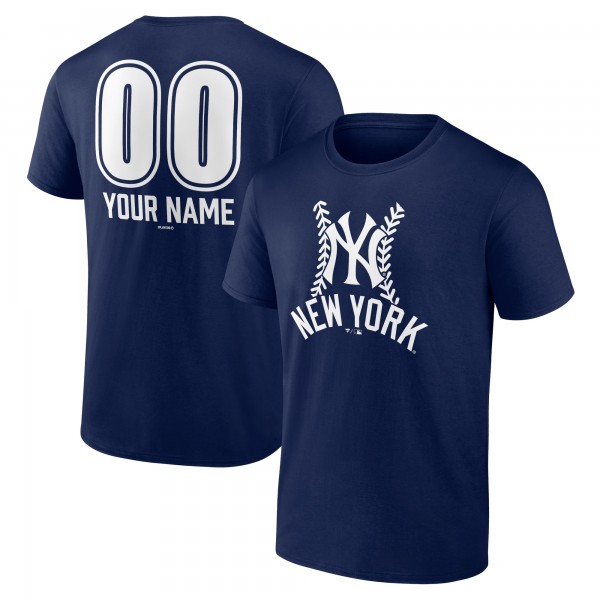 New York Yankees Navy Personalized Name & Number Fastball T-Shirt