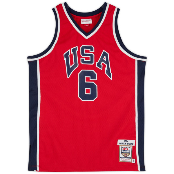Джерси с автографом Patrick Ewing Team USA Fanatics Authentic Red Mitchell & Ness 1984 Authentic