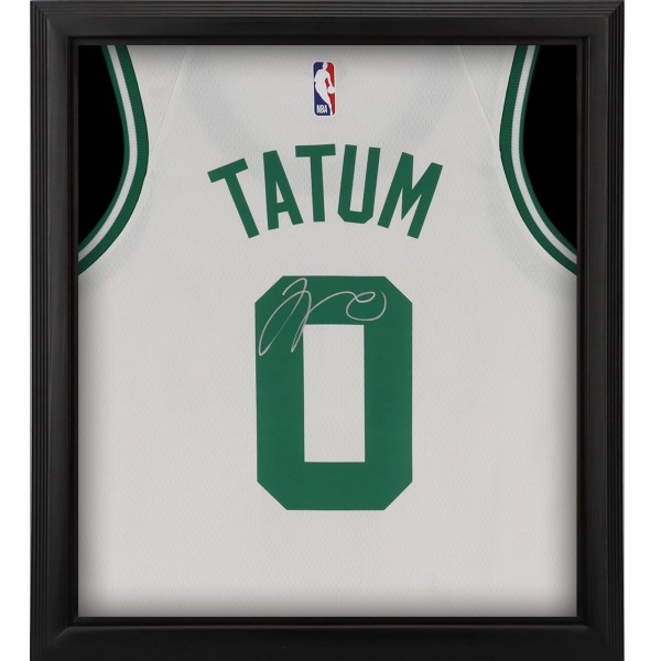 Jayson Tatum Boston Celtics Autographed Fanatics Authentic Framed Nike 2022-23 White Association Swingman Jersey Shadowbox