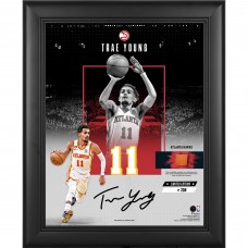 Trae Young Atlanta Hawks Facsimile Signature Fanatics Authentic Framed 11 x 14 Impact Collage with a Piece of Team-Used Basketball - Limited Edition of 250