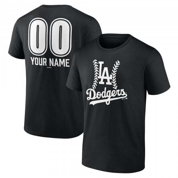 Los Angeles Dodgers Black Personalized Name & Number Fastball T-Shirt