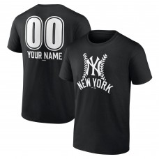 New York Yankees Black Personalized Name & Number Fastball T-Shirt