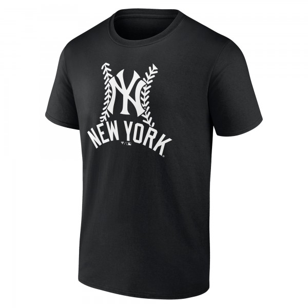 New York Yankees Black Personalized Name & Number Fastball T-Shirt