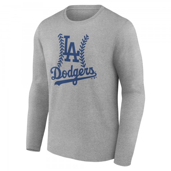 Los Angeles Dodgers Gray Personalized Name & Number Fastball Long Sleeve T-Shirt