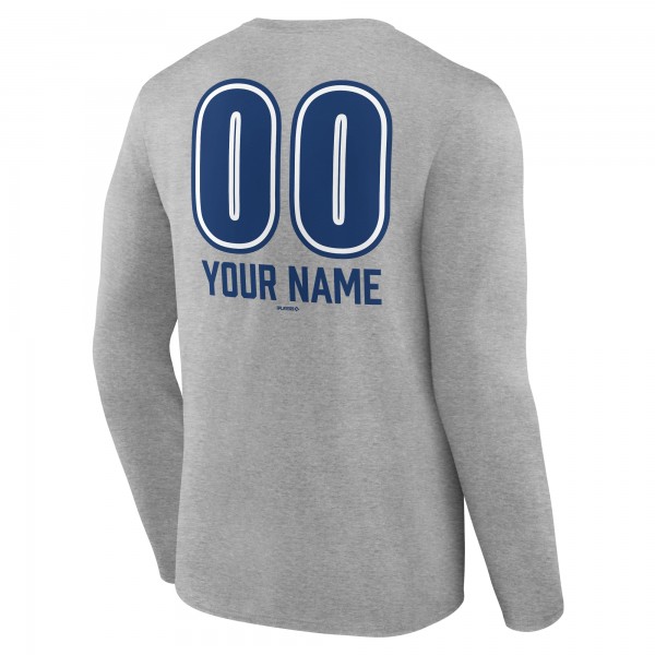 Los Angeles Dodgers Gray Personalized Name & Number Fastball Long Sleeve T-Shirt
