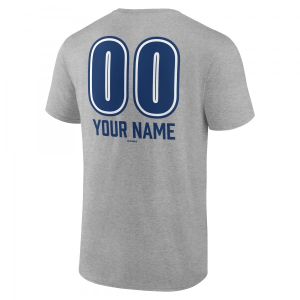 Los Angeles Dodgers Heather Gray Personalized Name & Number Fastball T-Shirt