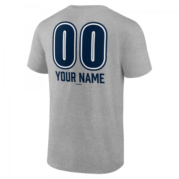 New York Yankees Heather Gray Personalized Name & Number Fastball T-Shirt