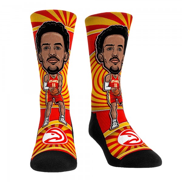 Три пары носков Trae Young Atlanta Hawks Rock Em Socks Unisex Bobblehead