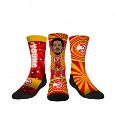 Три пары носков Trae Young Atlanta Hawks Rock Em Socks Youth Bobblehead Crew