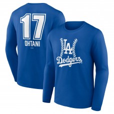 Los Angeles Dodgers Shohei Ohtani Royal Fastball Player Name & Number Long Sleeve T-Shirt