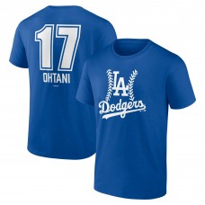 Los Angeles Dodgers Shohei Ohtani Royal Fastball Player Name & Number T-Shirt