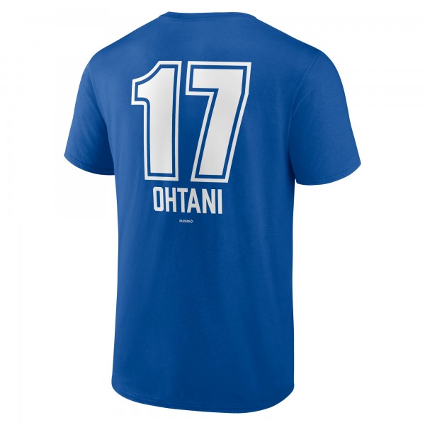 Los Angeles Dodgers Shohei Ohtani Royal Fastball Player Name & Number T-Shirt