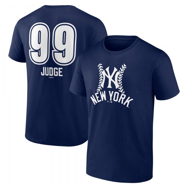 New York Yankees Aaron Judge Navy Fastball Player Name & Number T-Shirt