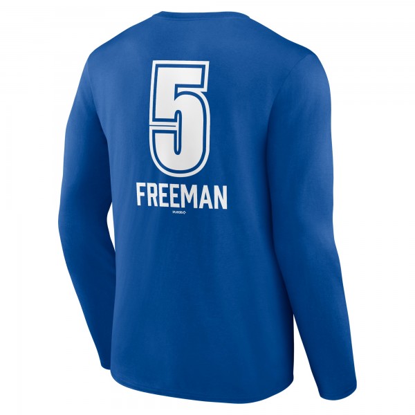 Los Angeles Dodgers Freddie Freeman Royal Fastball Player Name & Number Long Sleeve T-Shirt