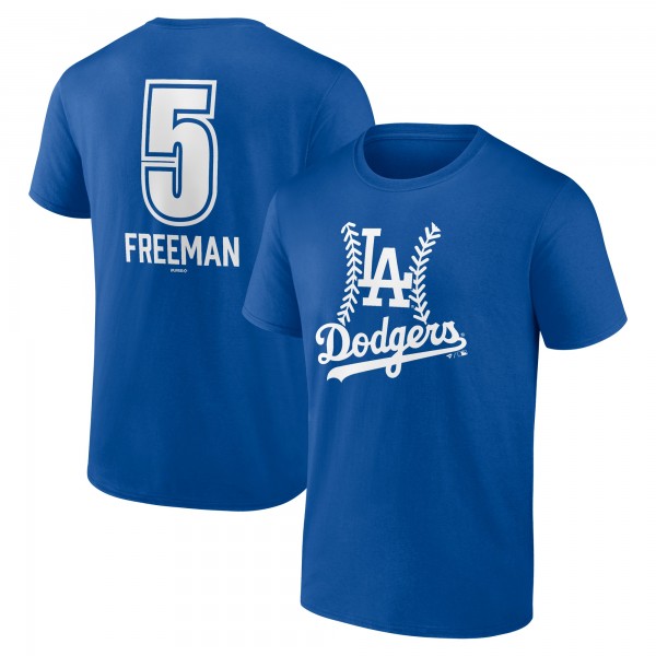 Los Angeles Dodgers Freddie Freeman Royal Fastball Player Name & Number T-Shirt