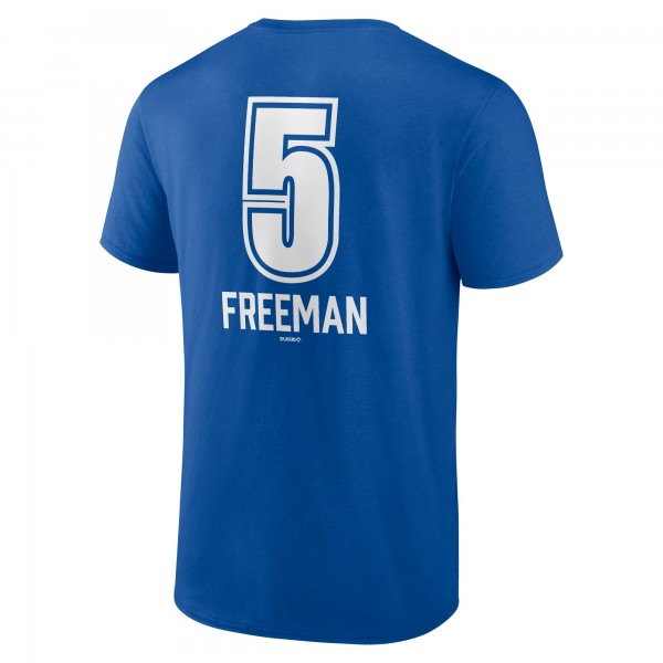 Los Angeles Dodgers Freddie Freeman Royal Fastball Player Name & Number T-Shirt