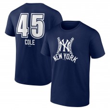 New York Yankees Gerrit Cole Navy Fastball Player Name & Number T-Shirt