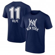 New York Yankees Anthony Volpe Navy Fastball Player Name & Number T-Shirt
