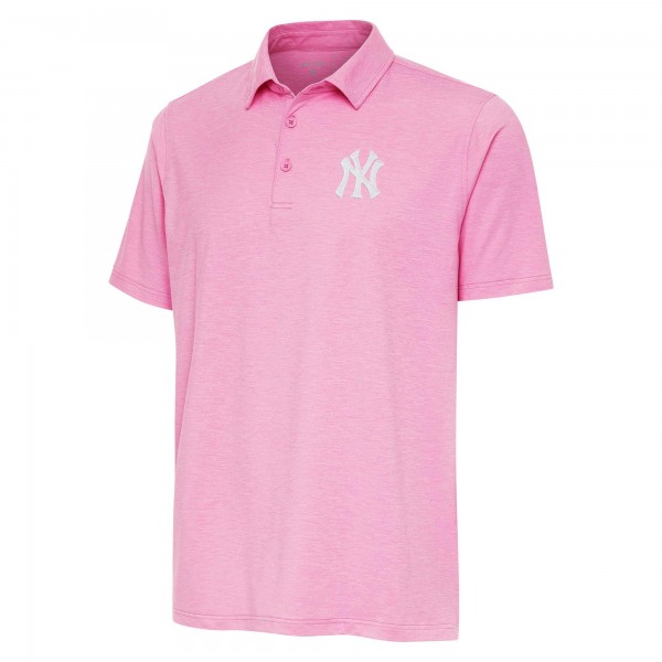 New York Yankees Antigua Pink Par 3 Polo