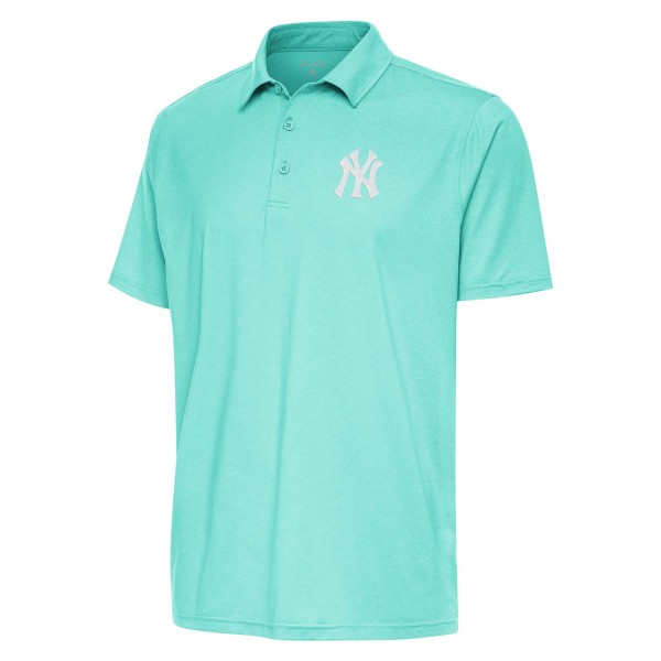 New York Yankees Antigua Heather Aqua Par 3 Polo