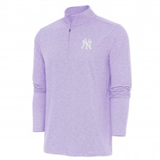 New York Yankees Antigua Lavender Hunk Quarter-Zip Top