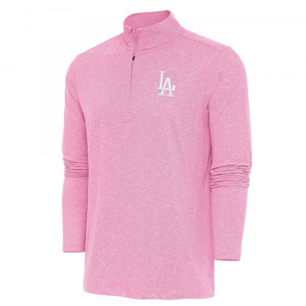 Los Angeles Dodgers Antigua Pink Hunk Quarter-Zip Top