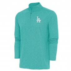 Los Angeles Dodgers Antigua Heather Aqua Hunk Quarter-Zip Top