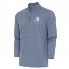 New York Yankees Antigua Heather Navy Hunk Quarter-Zip Top