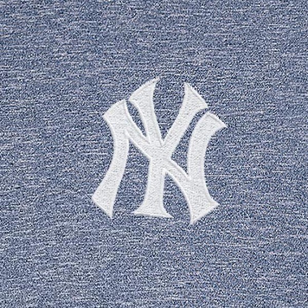 New York Yankees Antigua Heather Navy Hunk Quarter-Zip Top