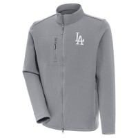 Los Angeles Dodgers Antigua Gray Objection Full-Zip Jacket