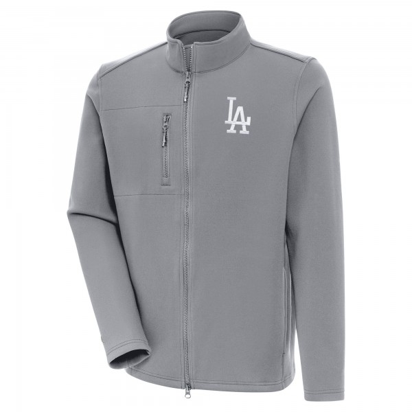 Los Angeles Dodgers Antigua Gray Objection Full-Zip Jacket