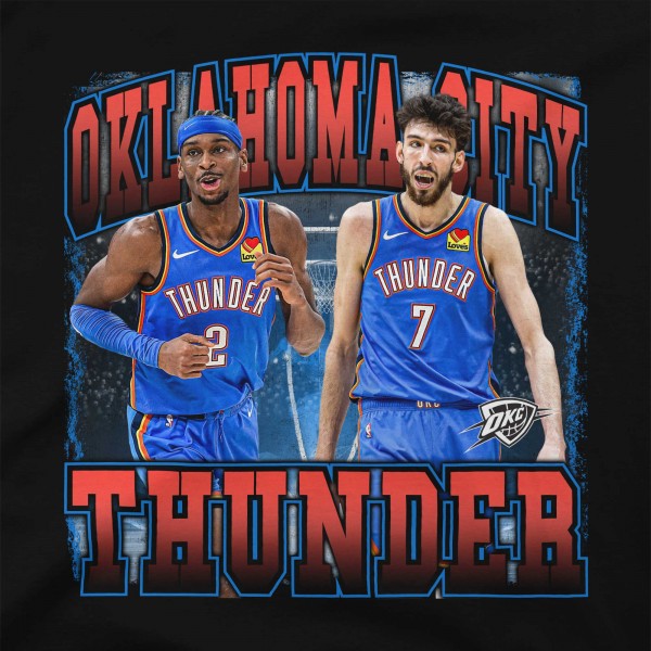 Футболка Unisex Oklahoma City Thunder Shai Gilgeous-Alexander & Chet Holmgren Black Stadium Essentials Player Duo