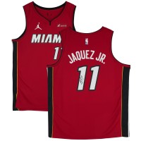 Игровая джерси Jaime Jaquez Jr. Miami Heat Autographed Fanatics Authentic Jordan Brand Red Statement Edition Swingman