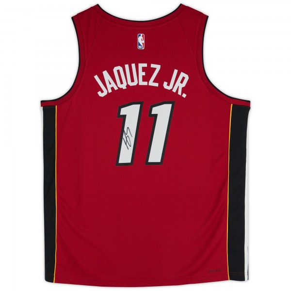 Игровая джерси Jaime Jaquez Jr. Miami Heat Autographed Fanatics Authentic Jordan Brand Red Statement Edition Swingman