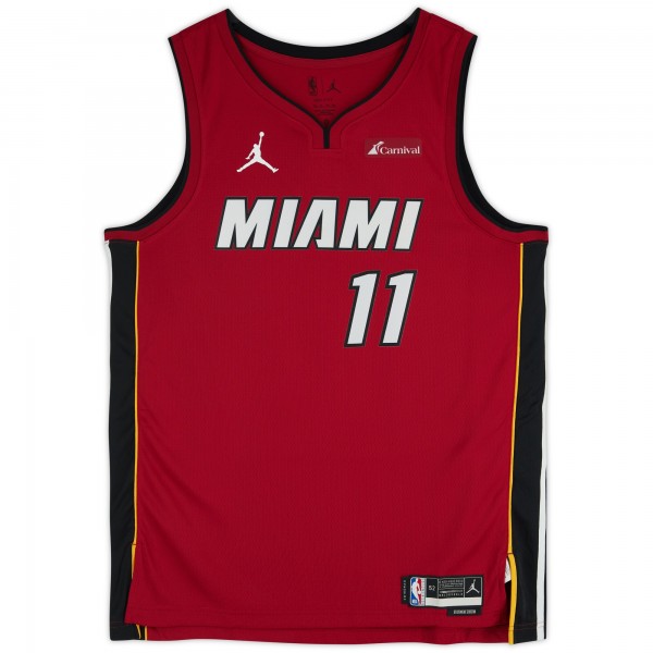 Игровая джерси Jaime Jaquez Jr. Miami Heat Autographed Fanatics Authentic Jordan Brand Red Statement Edition Swingman